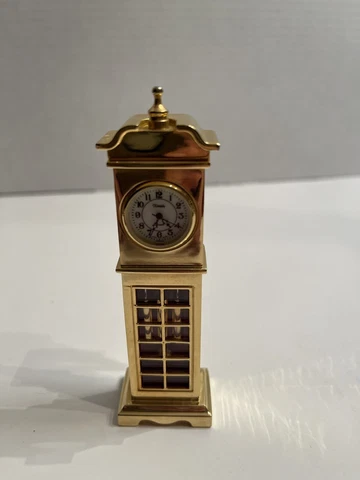 MINIATURE BRASS GRANDFATHER CLOCK BY XANADU- Not Tested Cover
