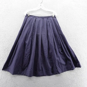 Falda midi plisada de algodón Max Mara talla 10 azul marino para mujer italiana completa - Imagen 1 de 13