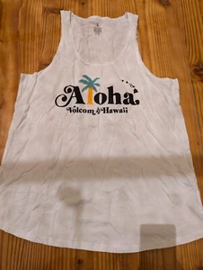 Volcom "aloha," white tank top sz m(8) - Picture 1 of 7