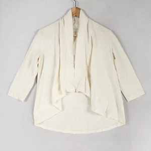 Cárdigan Talbots Topper Talla Pequeña Marfil Frente Abierto Ligero Tejido Slub Algodón * - Imagen 1 de 9