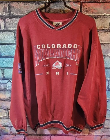 Vintage 90s NHL Colorado Avalanche Western Conference XXL Lee Sport Sweatshirt Cover
