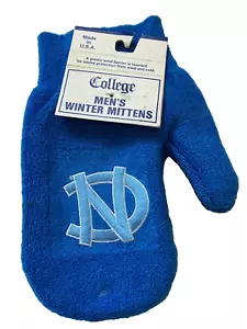 UNC North Carolina Tarheels Mens One Size Fleece Winter Mittens Pine Hosiery NOS - Picture 1 of 3