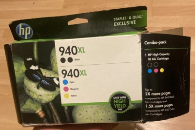 Original HP 940 XL Schwarz x 2 Plus 940XL Cyan, Magenta & Gelb 5er Pack 7/2018 - Bild 1 von 4
