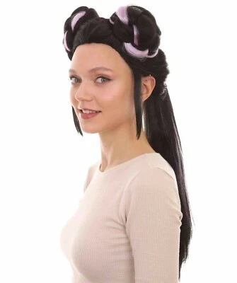 Pelucas de moño de cantante para mujer, concurso de canciones, pelucas de celebridades en blanco y negro, Foto 1 de 4