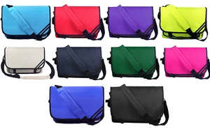 Messenger Bag Laptop Friendly Handbag School Tote 10 COLOURS Fast Dispatch - Picture 1 of 36