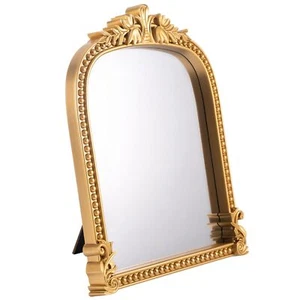 Vintage Vanity Makeup Desk Mirror Small Gold Antique Decorative Mirror Arch T... - Picture 1 of 6