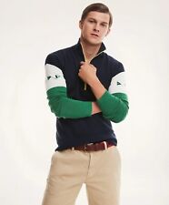 Brooks Brothers Cotton Nautical Flag Half-Zip Sweater Size S