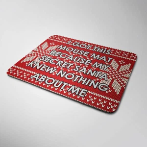 Secret Santa Mouse Mat Funny Christmas Office Novelty Gift Xmas Holly - Picture 1 of 1