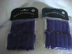Hair elastic pony bands / hair toggles purple 2 packs of 12 - Picture 1 of 3