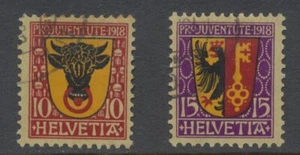 Switzerland Pro Juventute Charity Postage Stamps 1918 Issue SGJ9/10 CV £65 - Picture 1 of 7