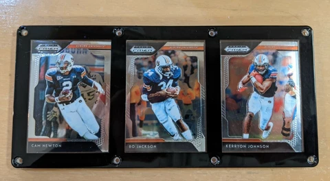AUBURN TIGERS 3 CARD PLAQUE CAM NEWTON BO JACKSON KERRYON JOHNSON Cover