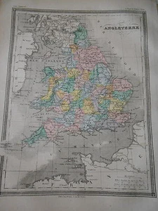 Carte Map couleur Angleterre 1877 - Imagen 1 de 1