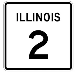 Illinois State Route 2 Sticker R4299 Highway Sign Road Sign YOU CHOOSE SIZE - Picture 1 of 1
