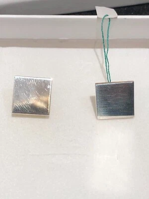 Gemelli in argento Quadrati lisci-Gioielleria Ottaviani Roma dal 1894 - Immagine 1 di 3