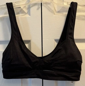 Victorias Secret Metallic Black Peek A Boo Bikini Top Size Medium NWOT - Picture 1 of 3