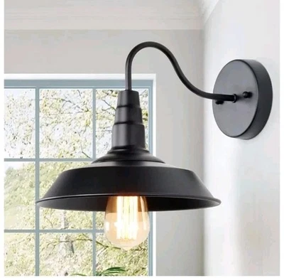 Black Wall Sconces Lighting Farmhouse Barn Gooseneck Wall Mount Light Fixture... - Image 1 of 2