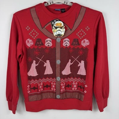 Star Wars мужской маленький красный Рождество уродливый свитер толстовка Дарт Вейдер новый с Ярлыками - Изображение 1 из 4