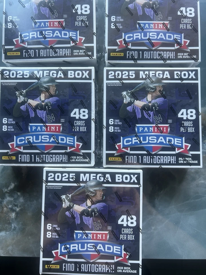 2025 Panini Crusade Mega Box Baseball Trading Sports Cards 1 Auto Per Box Avg