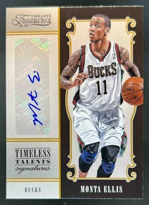 2012-13 Panini Timeless Treasures Monta Ellis Talents Signatures Auto #/99 Bucks Foto 1 de 2