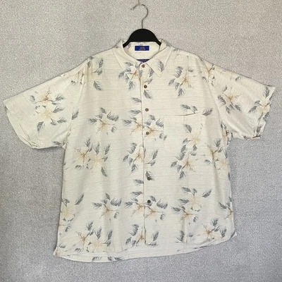Pendleton Shirt Mens XL Beige Floral 100% Silk Hawaiian Vacation Travel - Image 1 of 4
