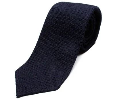 DRAKE'S London tie (FHG80R-06654-11) Grenadine Handrolled solid tie NAVY - Image 1 of 4