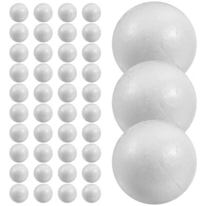 100 Pcs Small Polystyrene Balls for Craft Round Bright White Color Foam - Picture 1 of 12