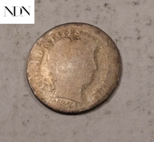 Moneda de diez centavos de barbero 1894 - casi buena (AG) - 90 % plateada - ¡Mejor fecha! #D622 - Imagen 1 de 3