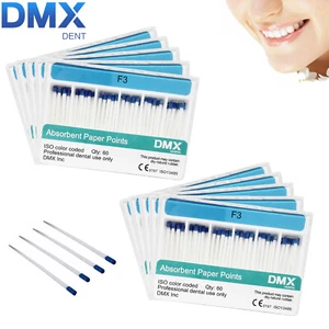 Puntos absorbentes de papel endodóntico dental 60Ps/PK DMXDENT F3 F/ Raíz cónica 06 #30 - Imagen 1 de 5
