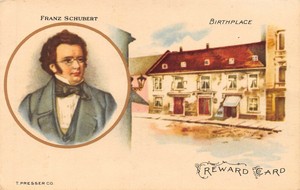 FRANZ SCHUBERT EARLY MUSIC REWARD CARD BY THEODORE PRESSER