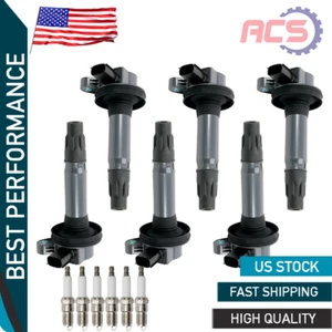 6X Ignition Coils +6 Spark Plugs for Ford T-150 Lincoln Mazda 3.7L 3.5L V6 UF553 - Foto 1 di 12