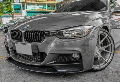 适用于 12-18 宝马 3 系列 M-Sport M-Tech F30 F35 真碳纤维前保险杠唇 — 第 1/4 张图片