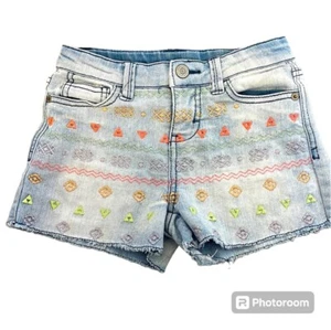 Cherokee Girls Aztec Design Embroidered Denim Jean Shorts, Size S - Picture 1 of 3