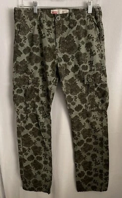 Levi’s 511 Cargo Pants Girls 16R Slim Fit Camo Floral Green New - Image 1 of 4