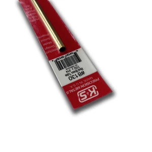 Tubo redondo de latón K&S Metals 8130: 7/32 OD x 0,014 pared x 12 largo (1 pieza) - Imagen 1 de 2