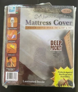 Naturally Home RL Plastics Extra Heavy Vinyl Deep Pocket Mattress Cover FULL - Picture 1 of 5
