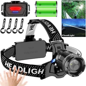 Super Bright Power LED Motion Sensor Headlamp Rechargeable Headlight Head Torch - Picture 1 of 8
