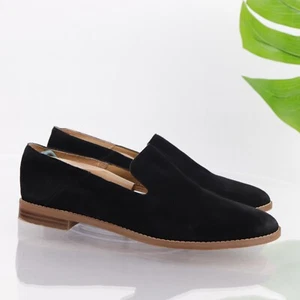 Franco Sarto Women's Haylee Loafer Size 8.5 Black Suede Slip On Flat Shoe Comfy - Picture 1 of 14