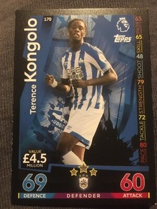 Match Attax 18/19  Huddersfield No 170 Terence Kongolo