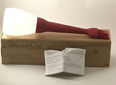 Pampered Chef Barbecue Basting Bottle Brush, Silicone, Red,  12 in, #2704 - Image 1 of 2