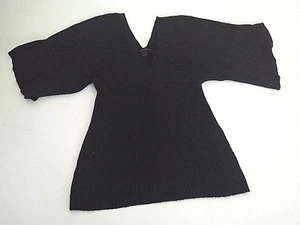 Express Größe Small schwarz Metallicfaden V-Ausschnitt hinten Glockenärmel Viskose-Mischung - Bild 1 von 7