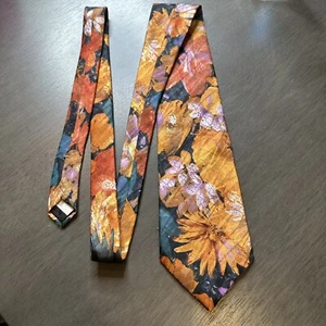 Wembley Mens Floral Tie Preppy Bright Hipster Fraternity College Cottagecore - Picture 1 of 8