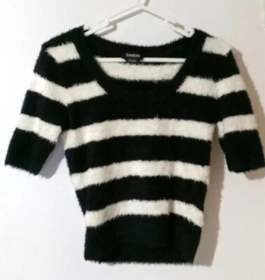 Suéter de Colección Bebe Blanco y Negro Manga Corta a Rayas S/p, Increíble Estado De Colección💥 Foto 1 de 4