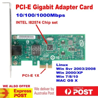 PCI-E Gigabit Ethernet Network Card 1000Mbps Server Adapter Intel 82574 Chip - image 1 of 4