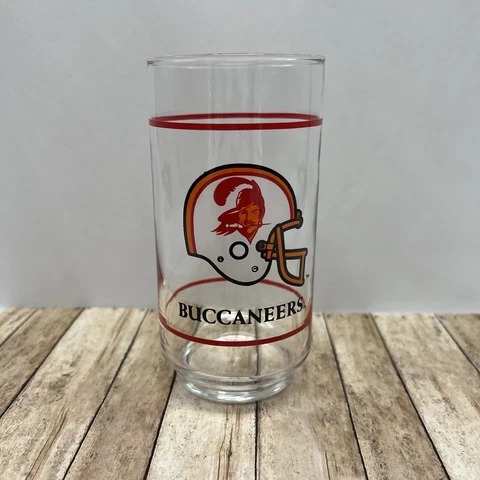 Vintage NFL Collectible ~ 1988 Tampa Bay Buccaneers Mobil Drinking Glass Cover