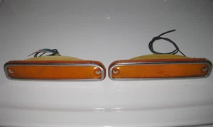 73-80 Chevy GMC Truck Red LH RH Side Marker Lamp Light Lens Stainless Trim OEM - Picture 1 of 9