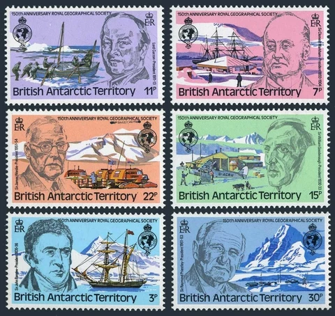 Br Antarctic Terr 76-81,MNH.Michel 78-83. Royal Geographical Society-150,1980 Cover