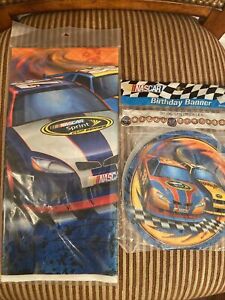 Nascar Happy Birthday Banner 7.9 Ft. & Table Cover Party Supplies Hallmark NEW