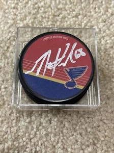 St Louis Blues 14 Fund Blues For Kids Mike Hoffman 2021 Reverse Retro Puck - Picture 1 of 2