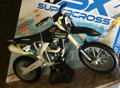Spin Master SX Supercross Ricky Carmichael Triumph TF 450 Moto X Motorcycle Rare - Image 1 of 4