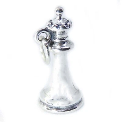 Colgante Queen Juego Ajedrez Pieza 3D Plata de Ley 925 HECHO EN EE. UU. Foto 1 de 4